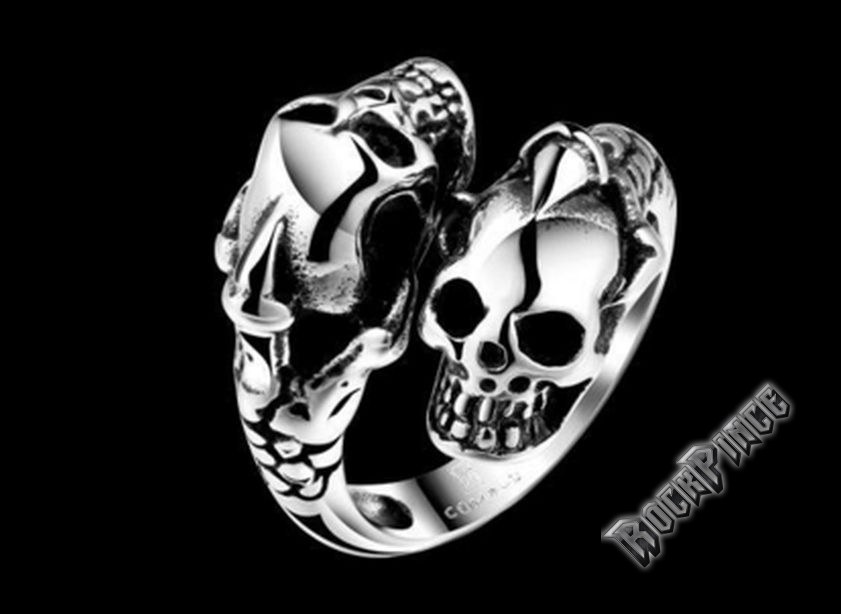 Two Skulls - acél gyűrű