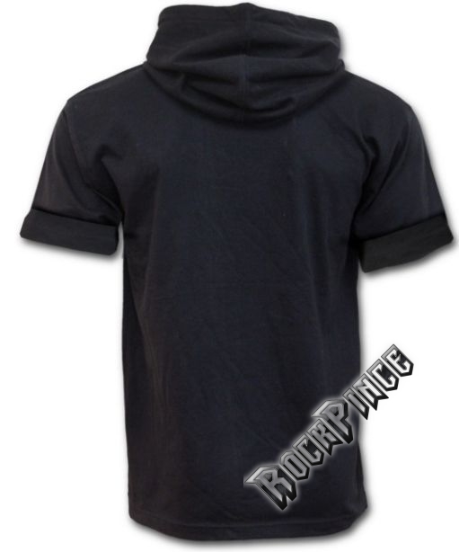 URBAN FASHION - Fine Cotton T-shirt Hoody Black (Plain) - P004M470