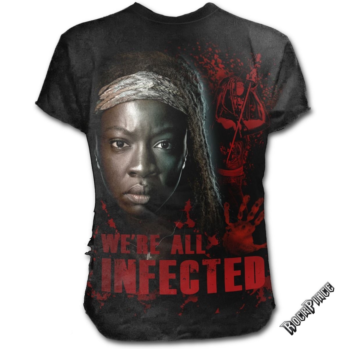 The Walking Dead - MICHONNE - ALL INFECTED - Ripped T-Shirt Black (Plain) - G003M125