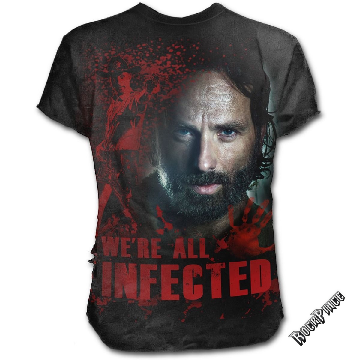 The Walking Dead - RICK - ALL INFECTED - Ripped T-Shirt Black (Plain) - G002M125