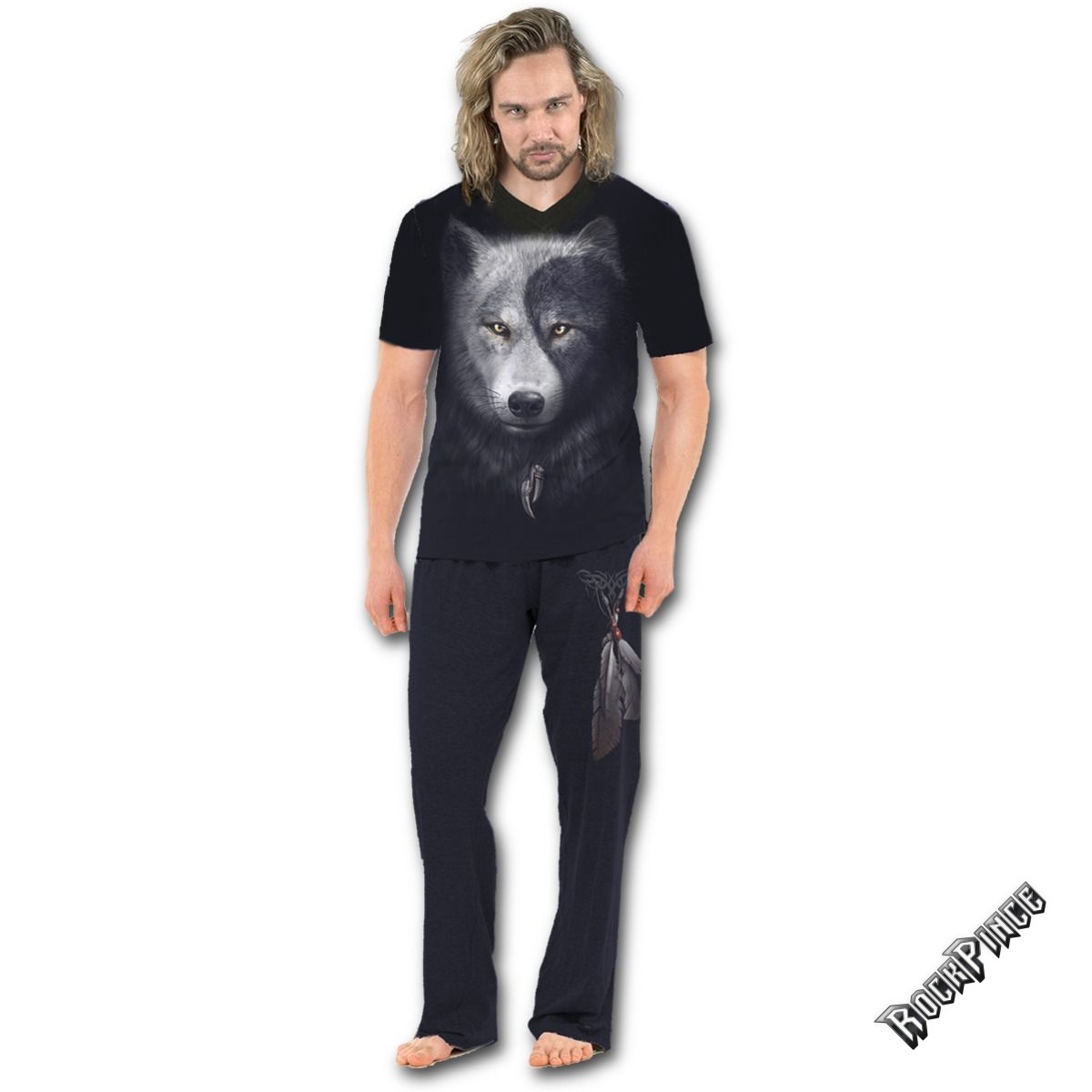 WOLF CHI - 4pc Mens Gothic Pyjama Set (Plain) - T118M631