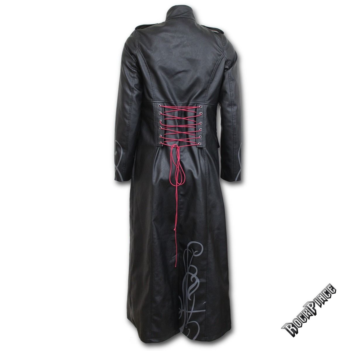 JUST TRIBAL - Gothic Trench Coat PU-Leather Corset Back (Plain) - T139G406