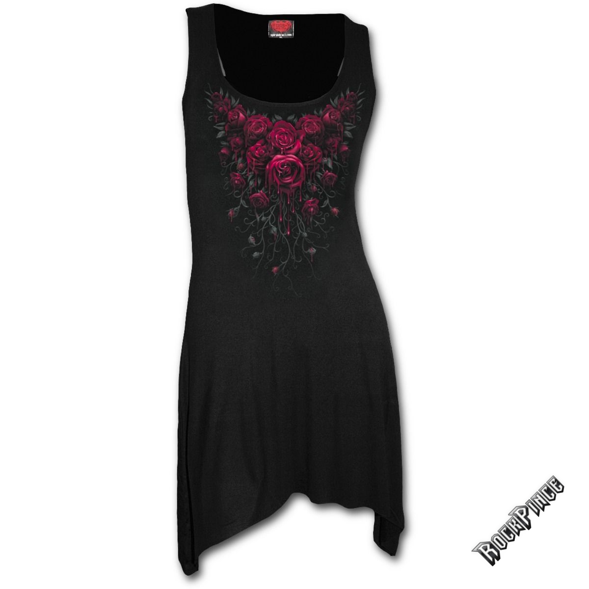 BLOOD ROSE - Goth Bottom Camisole Dress Black (Plain) - K018F105