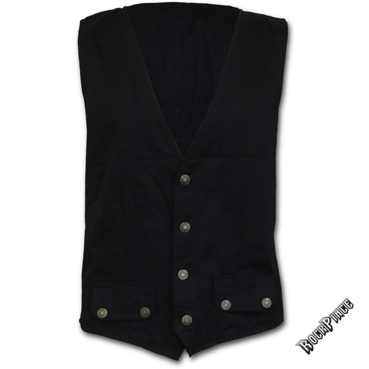 GOTHIC ROCK - Gothic Waistcoat Four Button with Lining (Plain) - P002M656