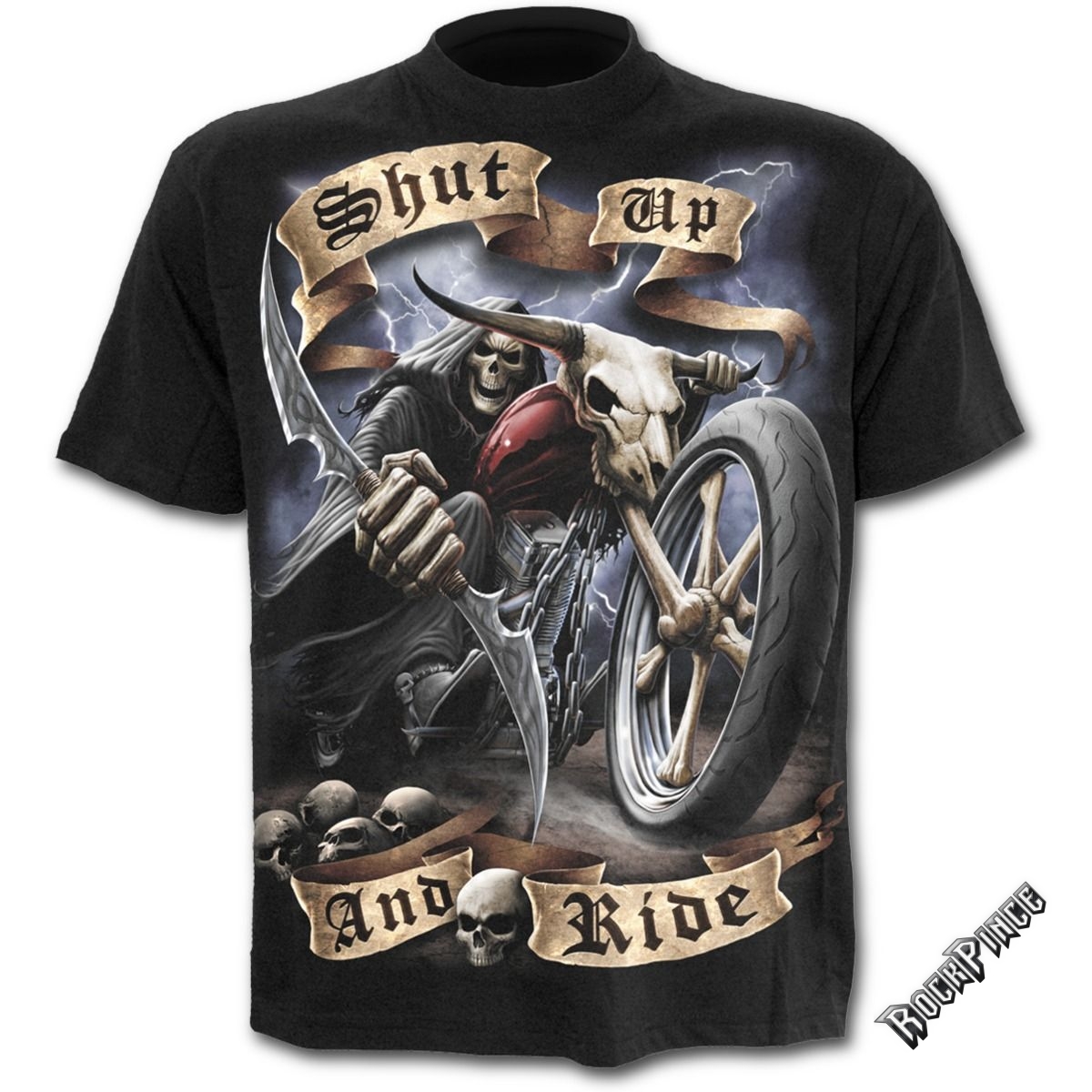 SHUT UP AND RIDE - T-Shirt Black - T070M101