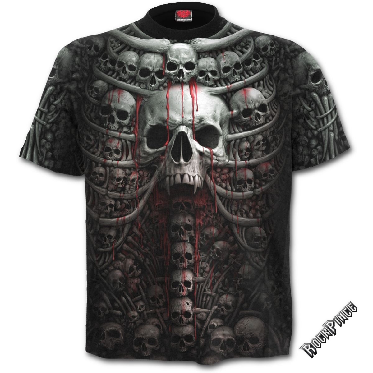 DEATH RIBS - Allover T-Shirt Black - W027M105