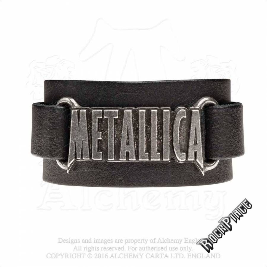 Metallica: Logo - bőr csuklószorító - HRWL444