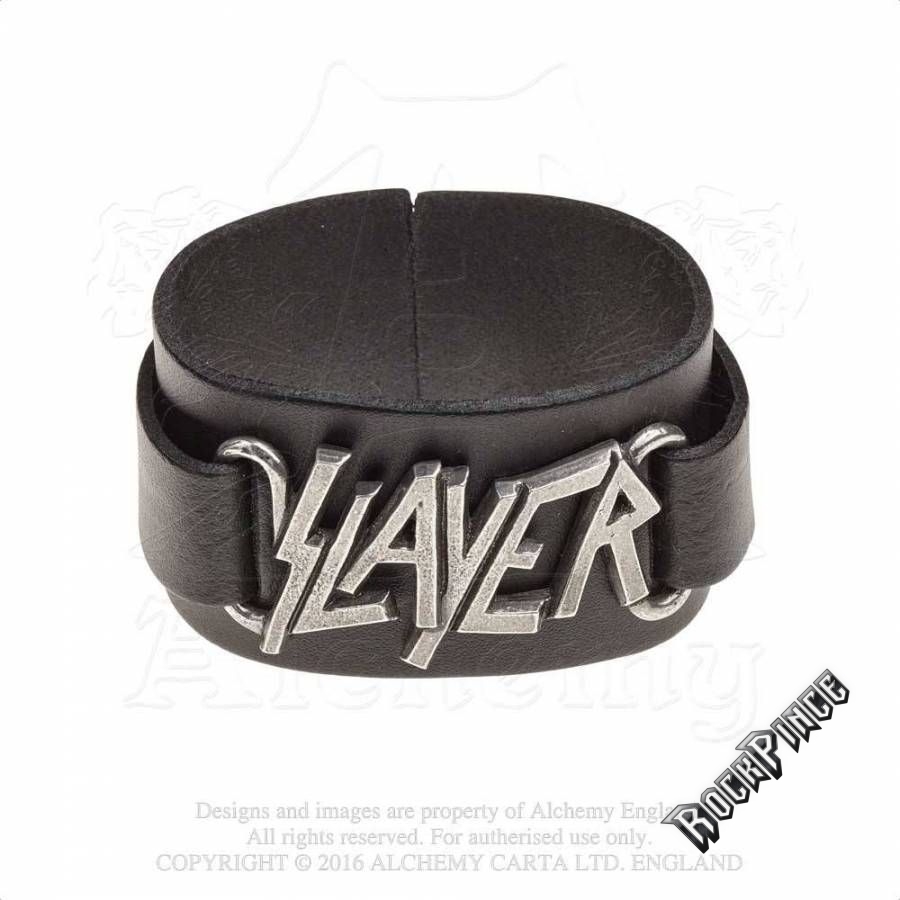 Slayer: Logo - bőr csuklószorító - HRWL445