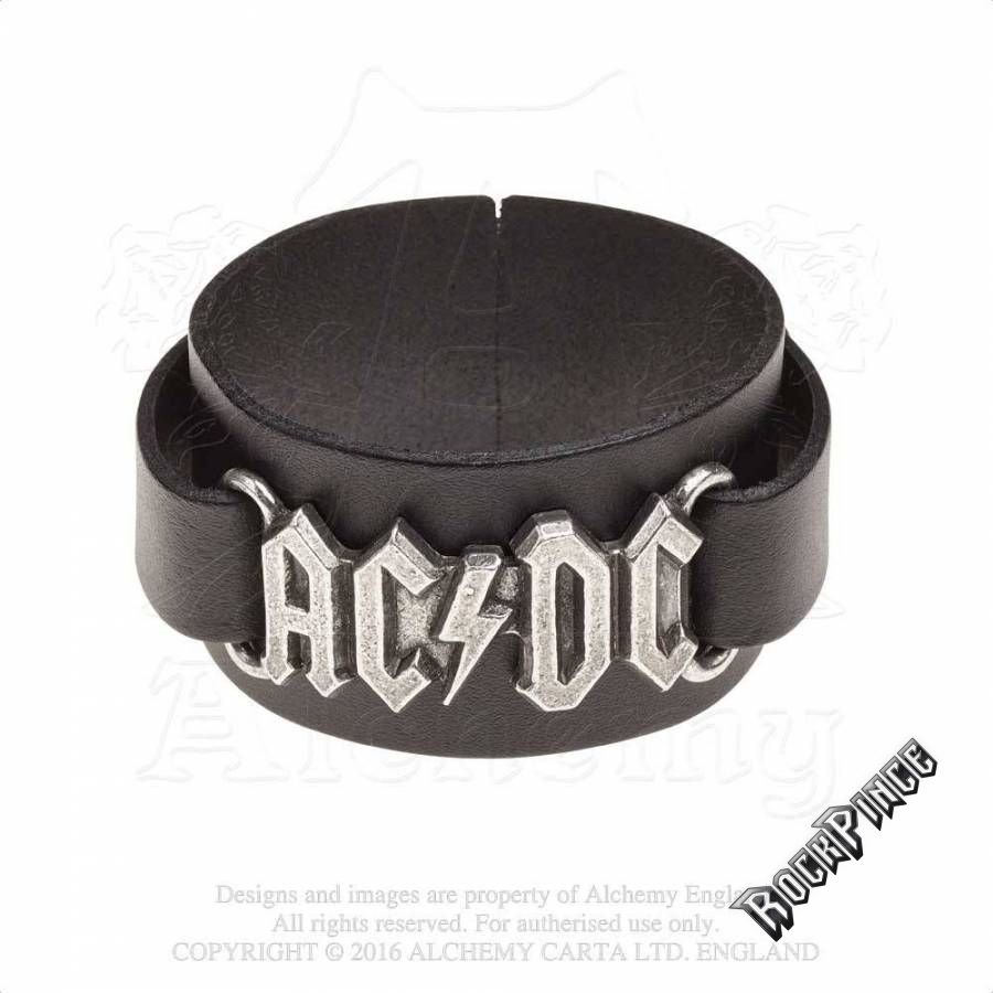 AC/DC: Logo - bőr csuklószorító - HRWL446