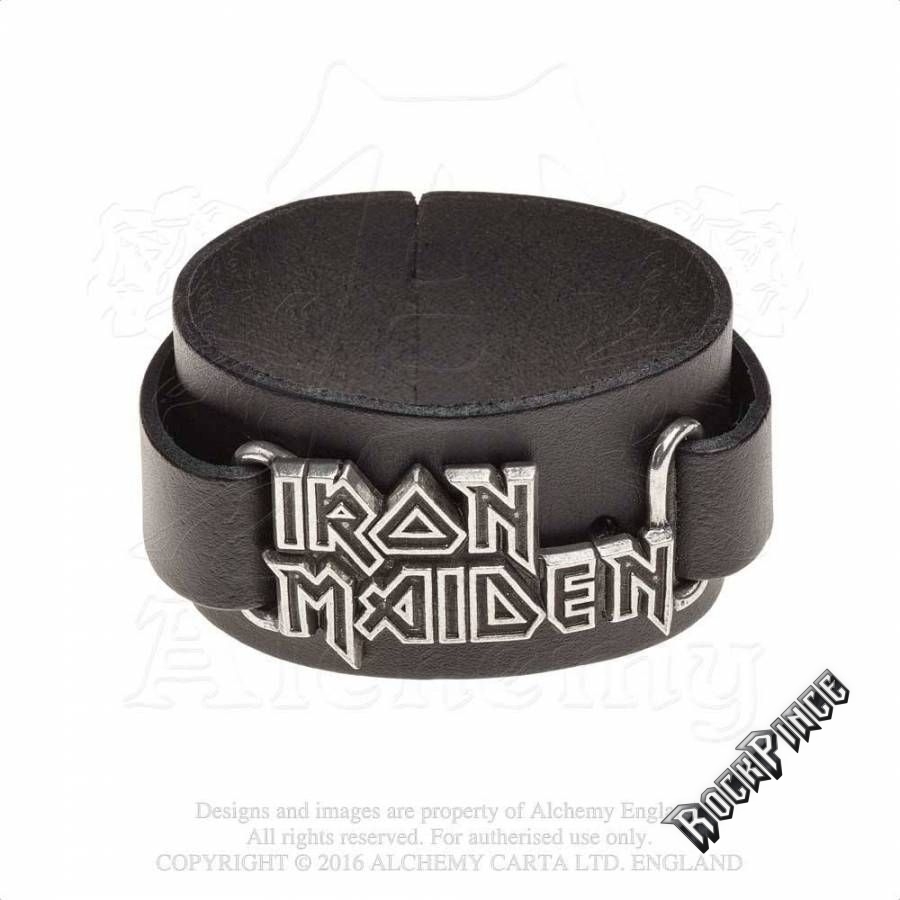 Iron Maiden: Logo - bőr csuklószorító - HRWL447