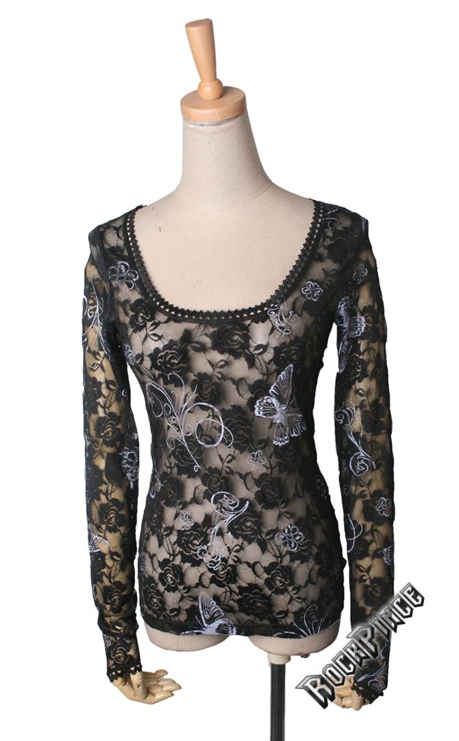 LADY BUTTERFLY - top T-297/BK-WH