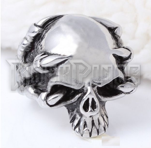 Claw Skull - acél gyűrű - BR8-049-white