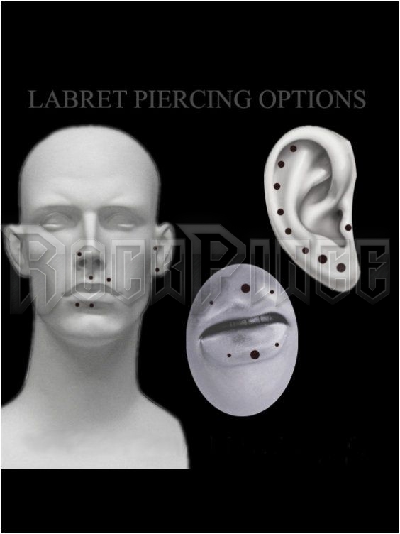 Black steel ball labret - piercing BKMLB