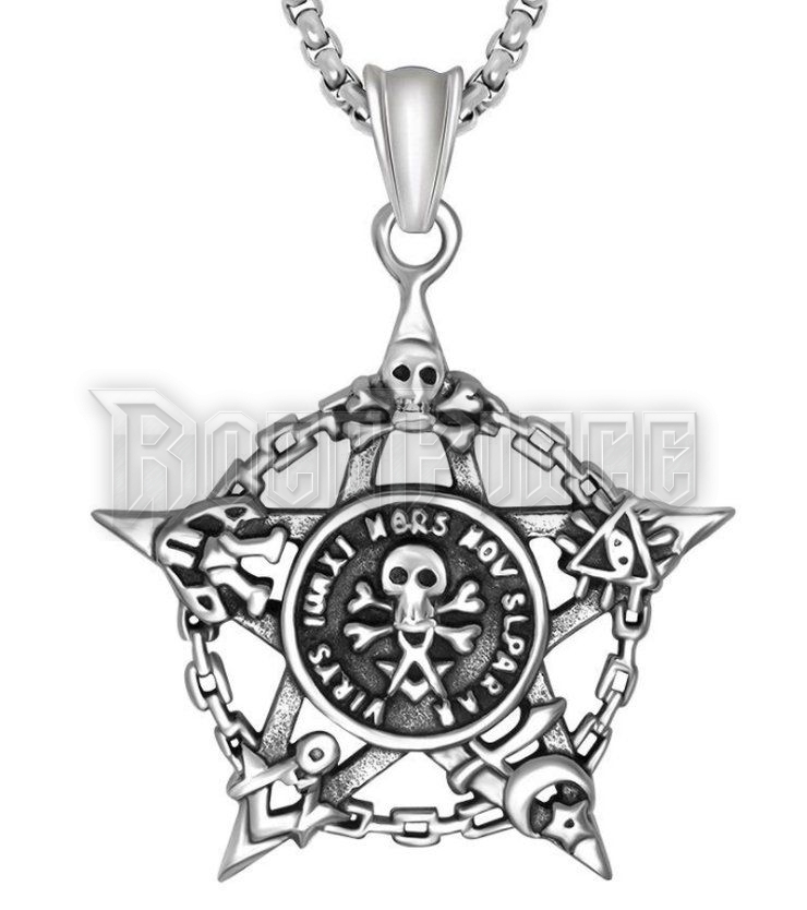 Celtic Skull Masonic - acél medál