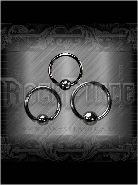 Black steel ball closure ring - piercing BKBC