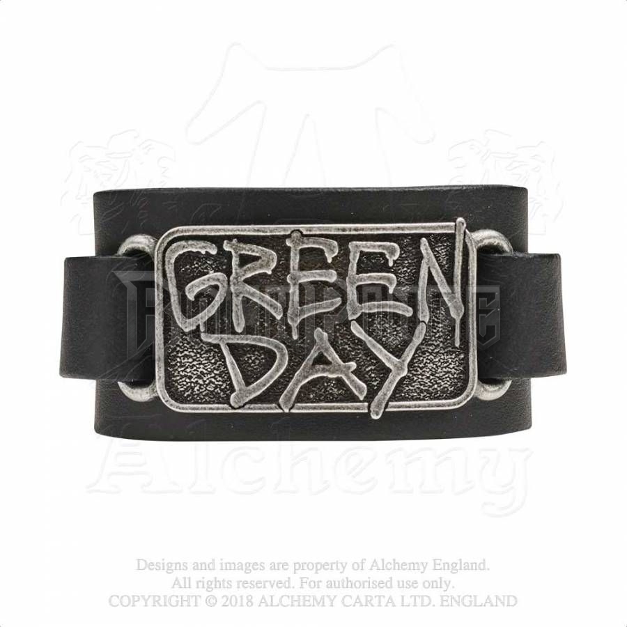 Green Day: Logo - bőr csuklószorító - HRWL449
