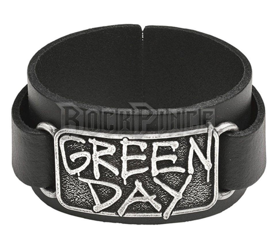 Green Day: Logo - bőr csuklószorító - HRWL449