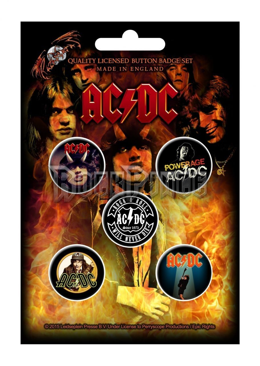 AC/DC - Highway To Hell - 5 db-os kitűző szett - BB003