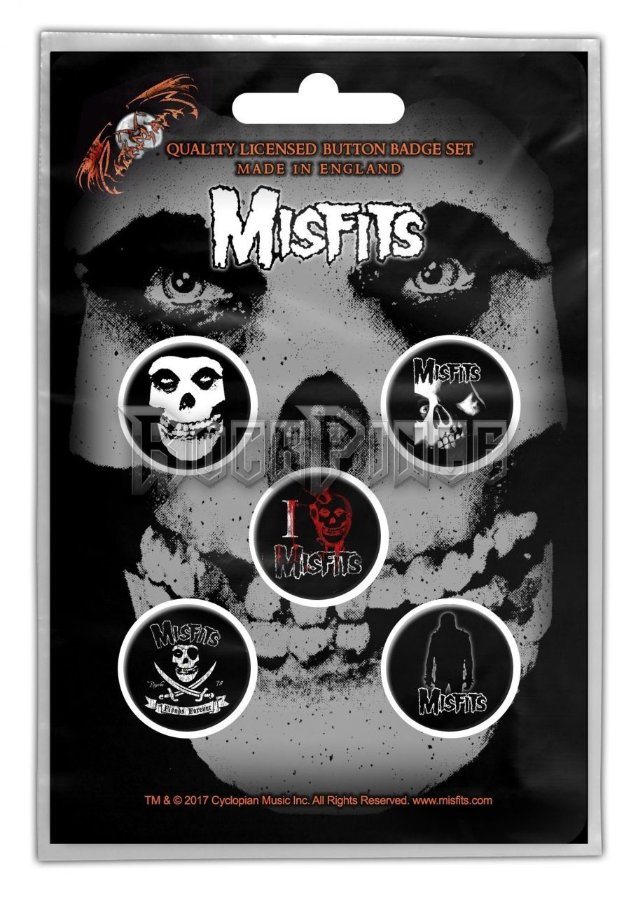 Misfits - Skull - 5 db-os kitűző szett - BB011