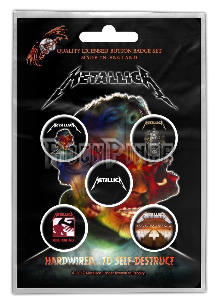 Metallica - Hardwired To Self Destruct - 5 db-os kitűző szett - BB016