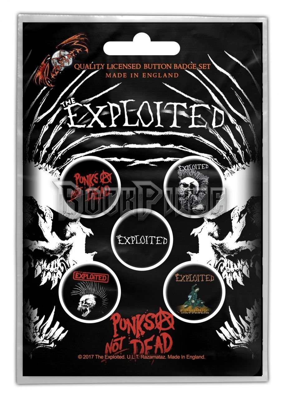 The Exploited - Punks Not Dead - 5 db-os kitűző szett - BB017