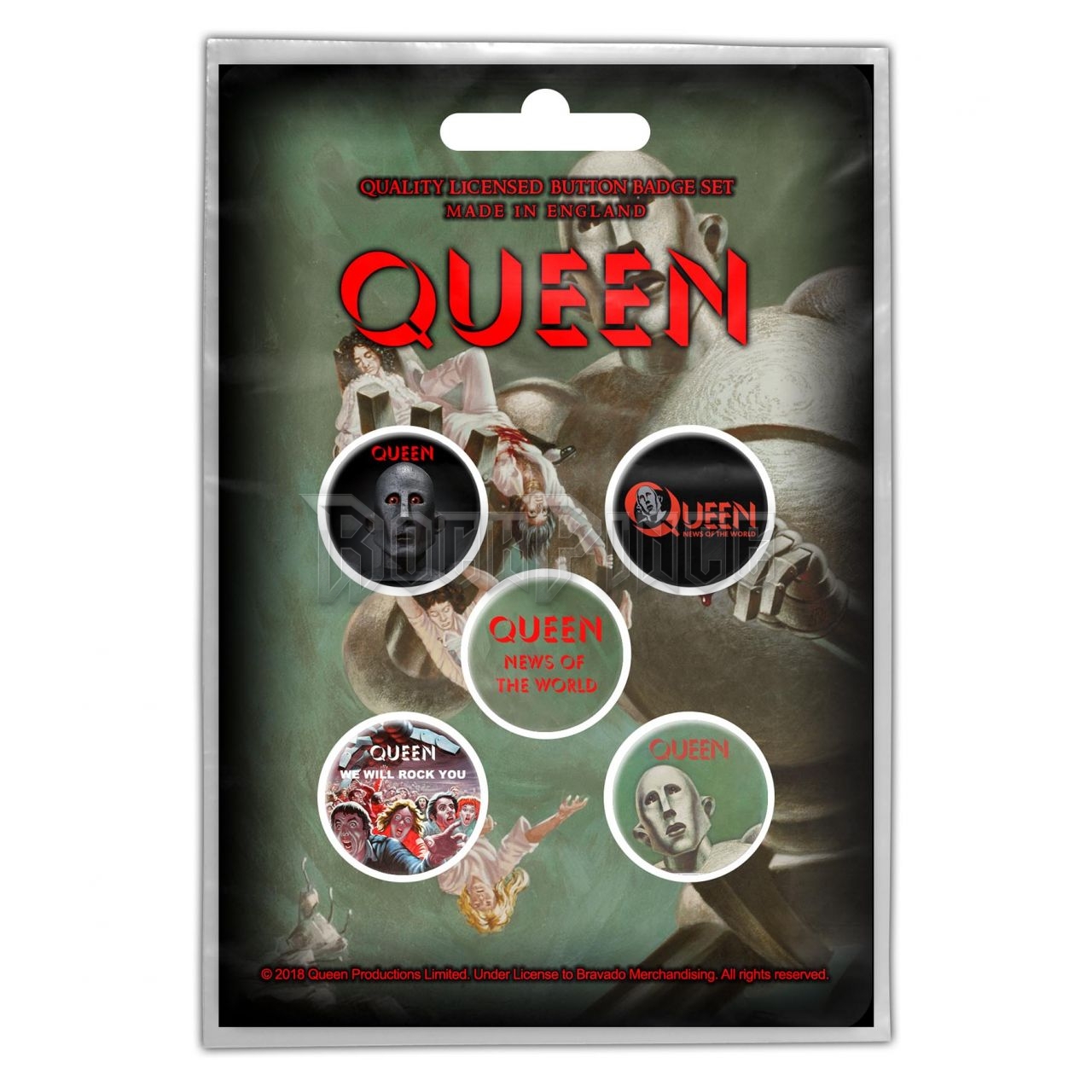 Queen - News Of The World - 5 db-os kitűző szett - BB036
