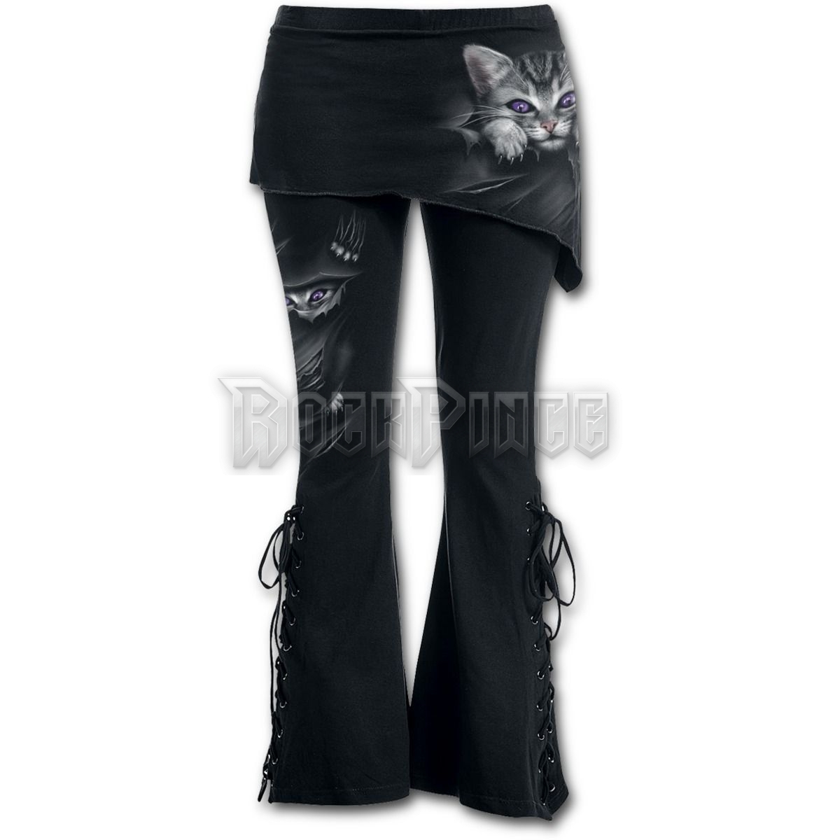 BRIGHT EYES - 2in1 Boot-Cut Leggings with Micro Slant Skirt (Plain) - F011G459