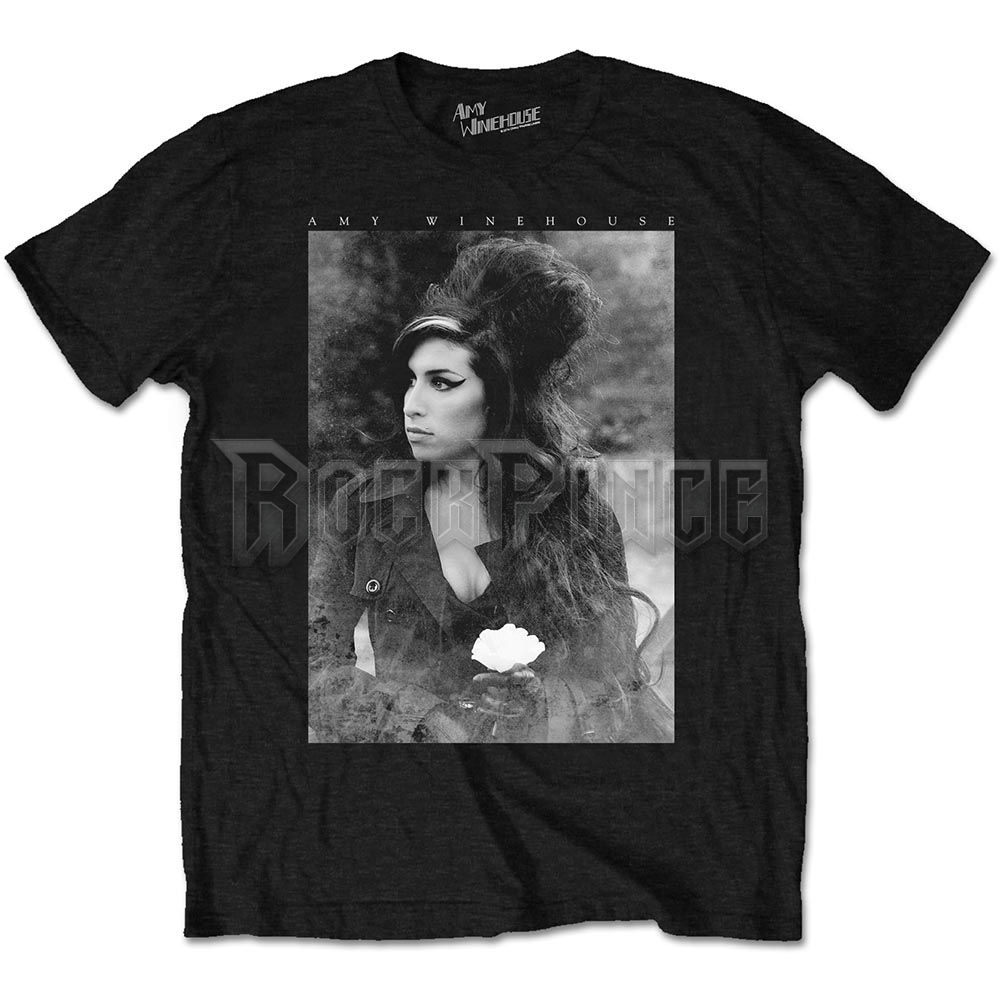Amy Winehouse - Flower Portrait - unisex póló - AMYTS02MB