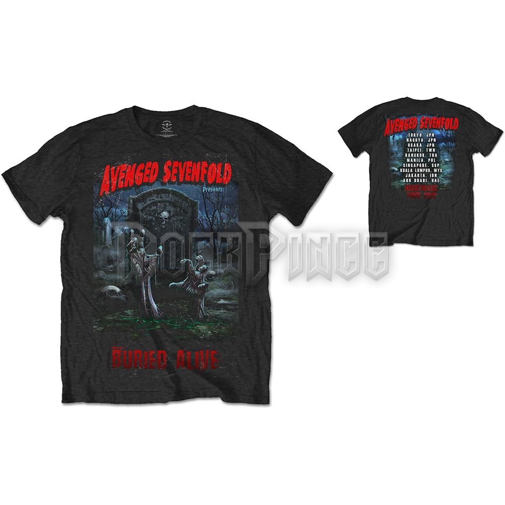 Avenged Sevenfold - Buried Alive Tour 2012 - unisex póló - ASTTRTW01MB