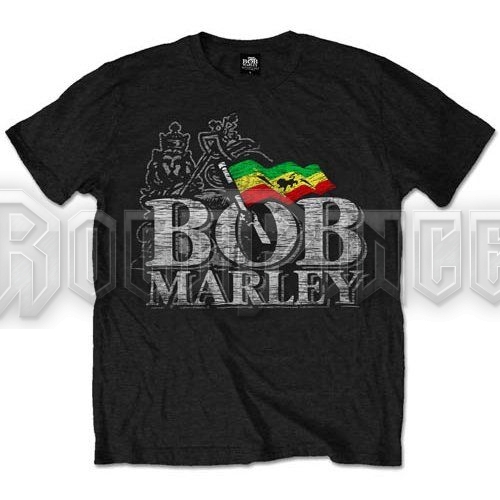 Bob Marley - Distressed Logo - unisex póló - BMATS01