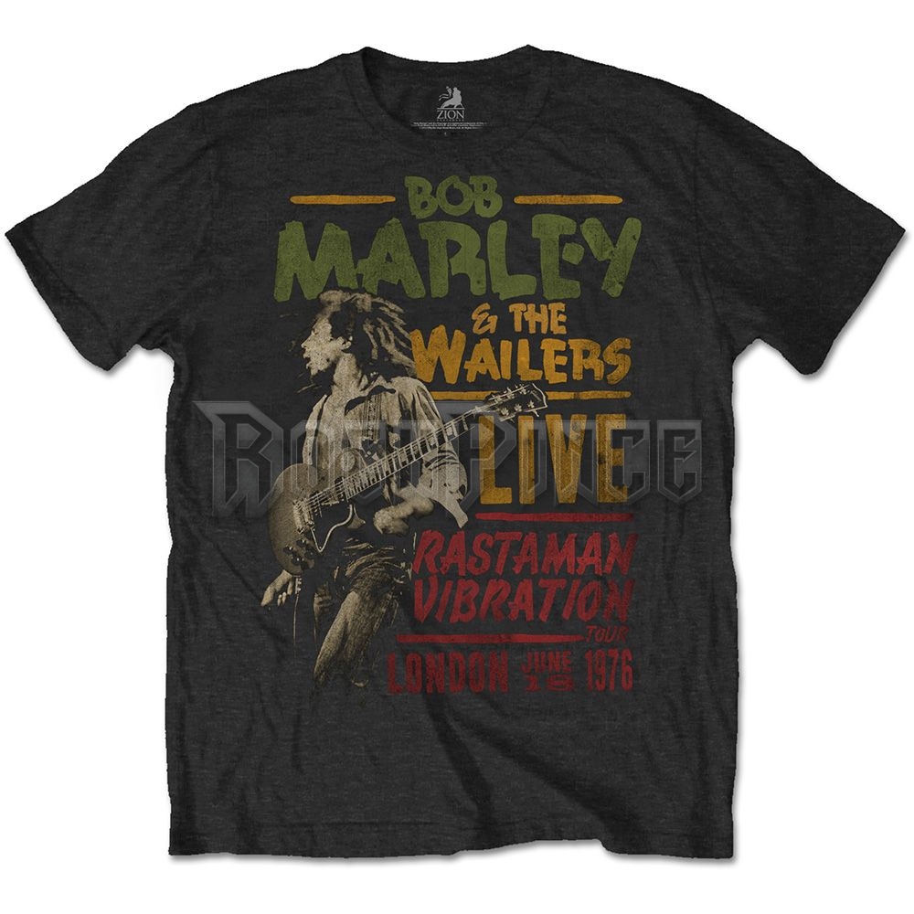 Bob Marley - Rastaman Vibration Tour 1976 - unisex póló - BMATTRTW01MB - TDM