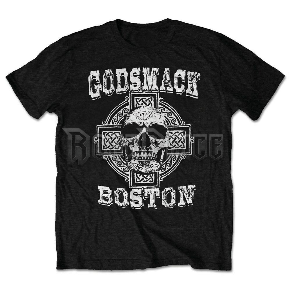 Godsmack - Boston Skull - unisex póló - GODTS01MB / GODTSP01MB