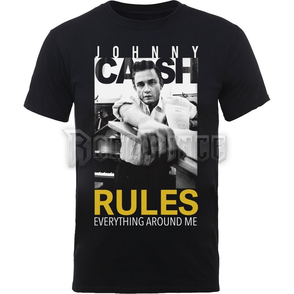 Johnny Cash - Rules Everything - unisex póló - BILMAR00153