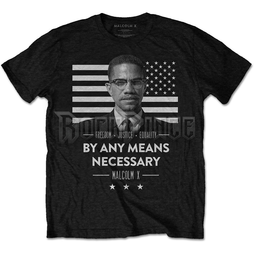 Malcolm X - By Any Means Necessary - unisex póló - MALXTS03MB