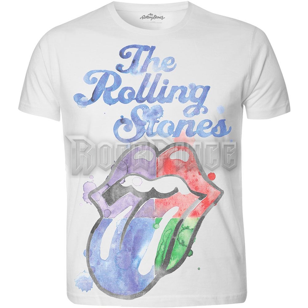 The Rolling Stones - Watercolour Tongue - unisex póló - RSSUB02MW