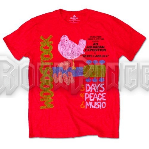 Woodstock - Classic Vintage Poster - unisex póló - WOODTS01MR