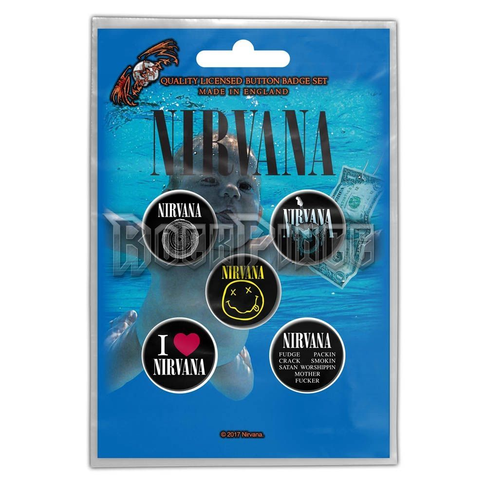 Nirvana - Nevermind - 5 db-os kitűző szett - BB039