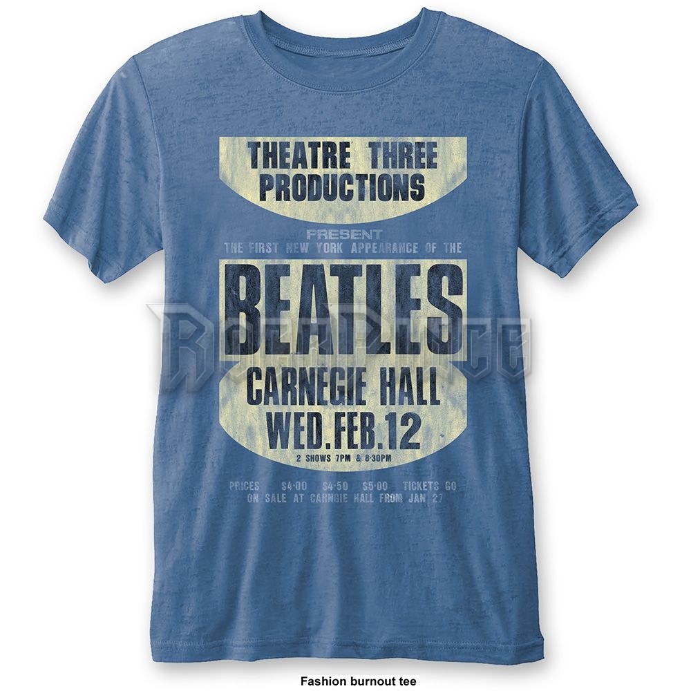 The Beatles - Carnegie Hall - unisex póló - BEATBO01MBL