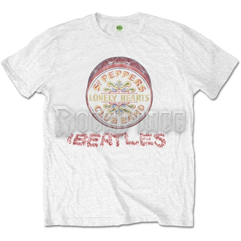 The Beatles - Flowers Logo & Drum - unisex póló - BEATTEE333MW