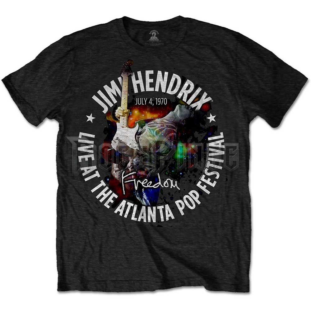 Jimi Hendrix - Atlanta Pop Festival 1970 - unisex póló - JHXTTRTW01MB