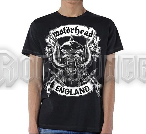 Motörhead - Crossed Swords England Crest - unisex póló - MHEADTEE42MB