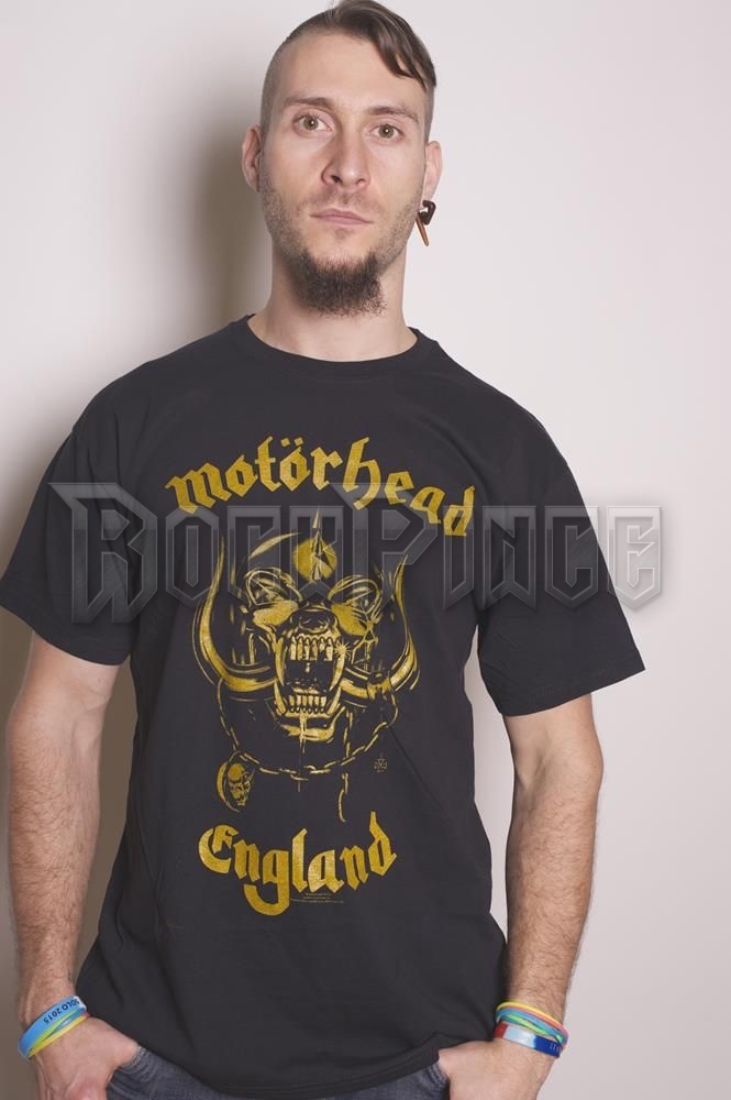 Motörhead - England Classic Gold - unisex póló - MHEADTEE09MB