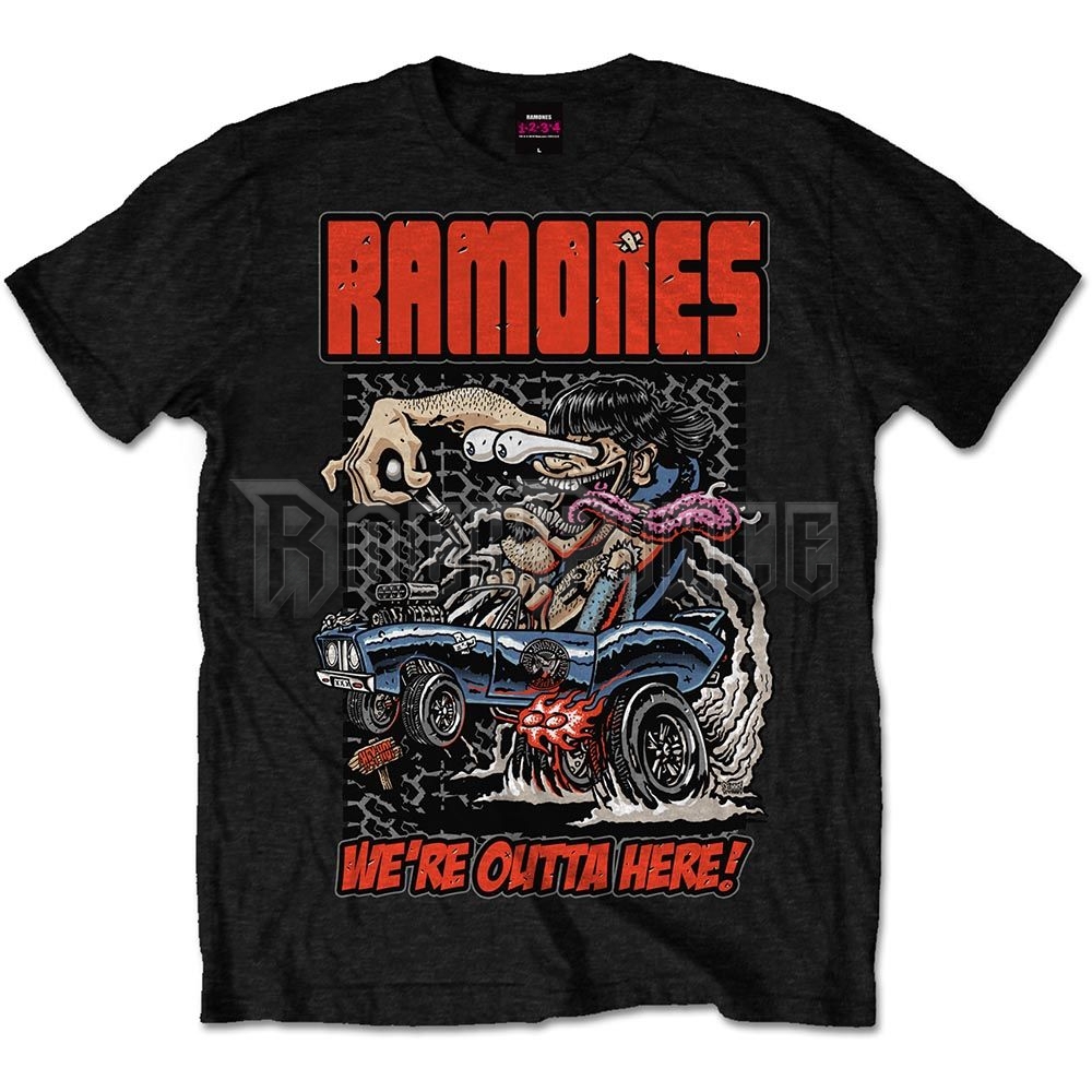 Ramones - Outta Here - unisex póló - RATS14MB