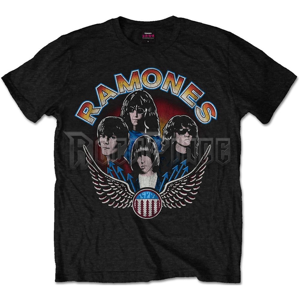 Ramones - Vintage Wings Photo - unisex póló - RATS21MB