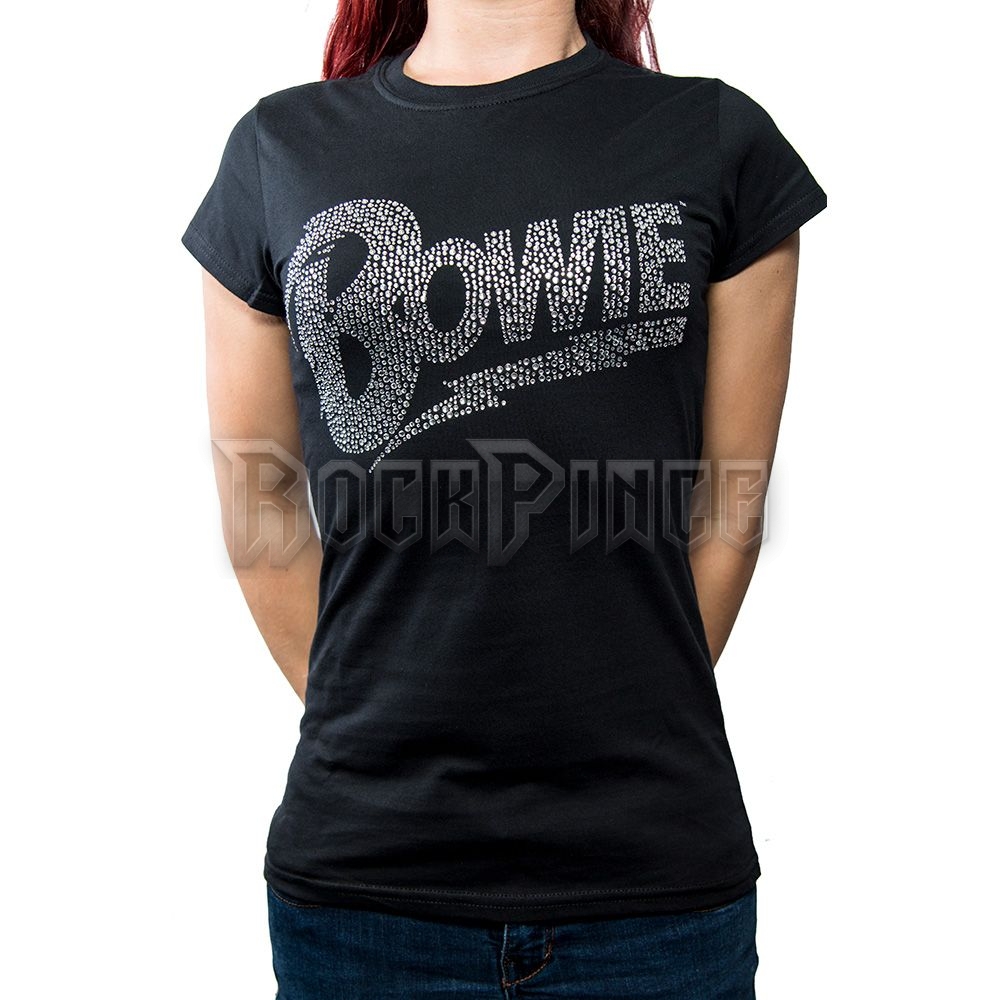 David Bowie - Flash Logo (DIAMANTE) - női póló - BOWTS25LB