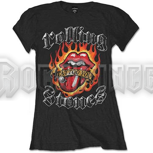 The Rolling Stones - Flaming Tattoo Tongue - női póló - RSTEE19LB