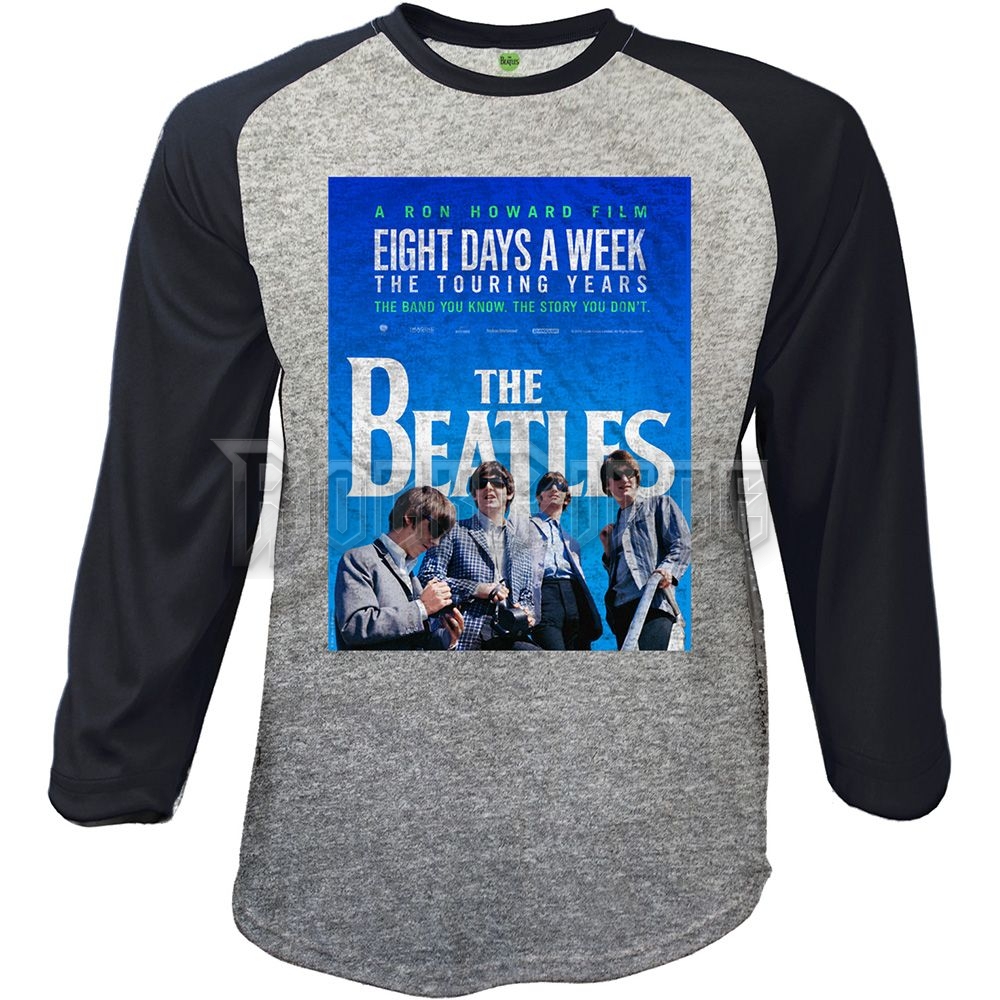 The Beatles - 8 Days a Week Movie Poster - unisex raglán ujjú póló - BEATRAG320MG