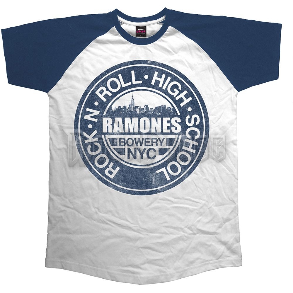 Ramones - Bowery NYC - unisex raglán ujjú póló - RASSRAG02MN