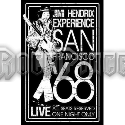 Jimi Hendrix: San Francisco '68 - Textil poszter / Zászló - TP032