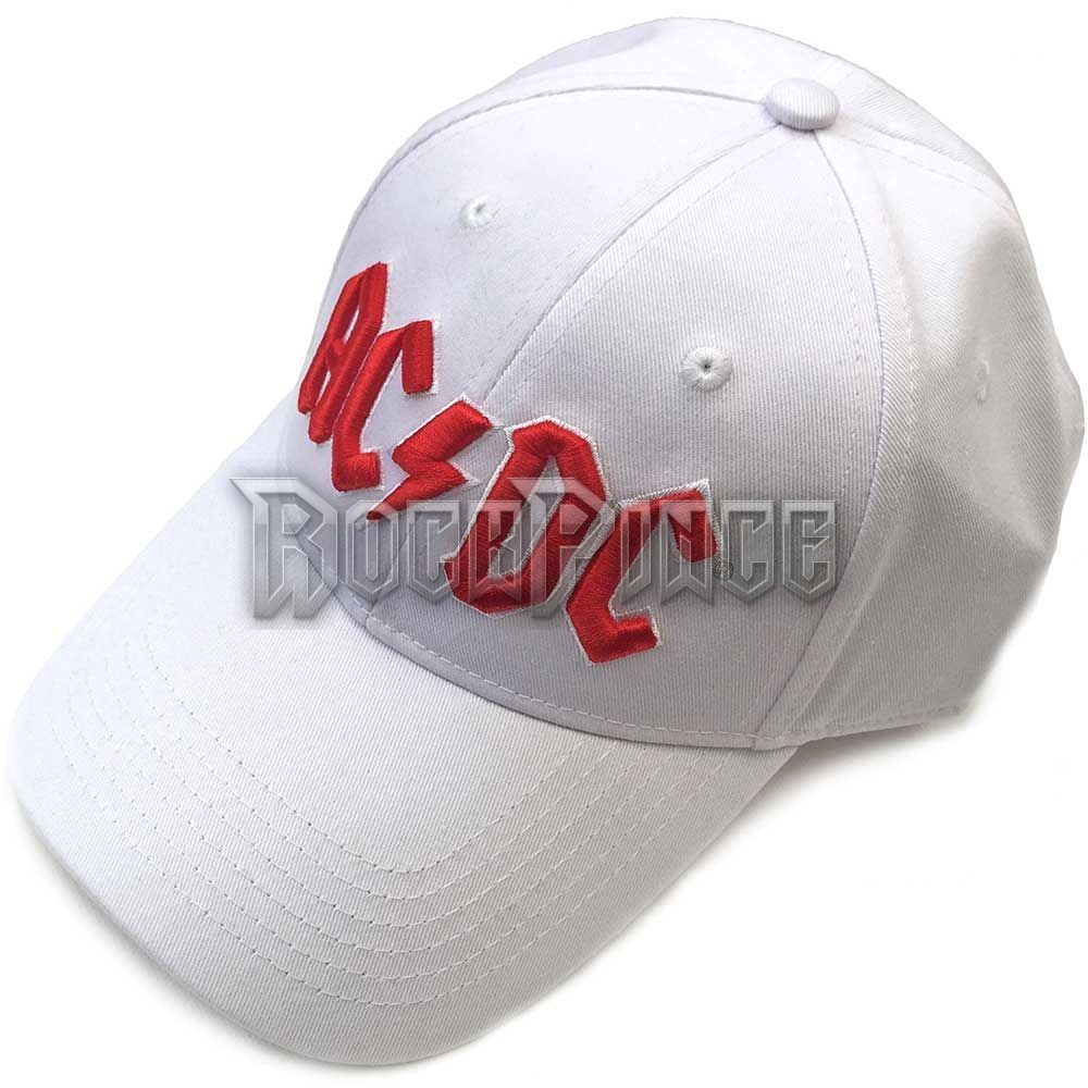 AC/DC: Red Logo (Fehér) - baseball sapka - ACDCCAP02W